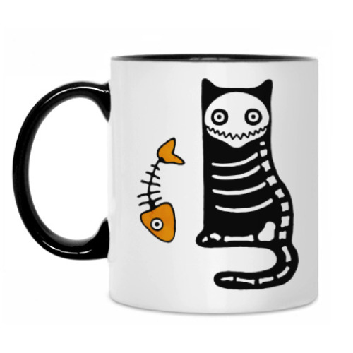 Кружка Скелет кошки