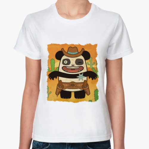 Классическая футболка Panda cowboy
