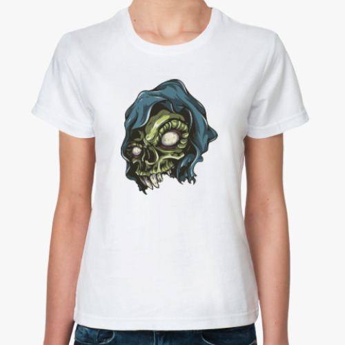 Классическая футболка Череп скелет зомби монстр