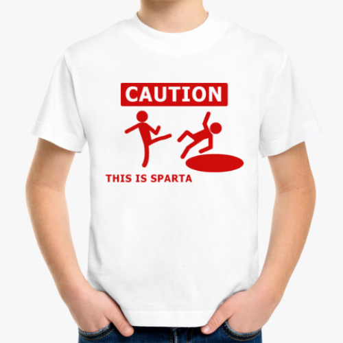 Детская футболка Caution: this is Sparta