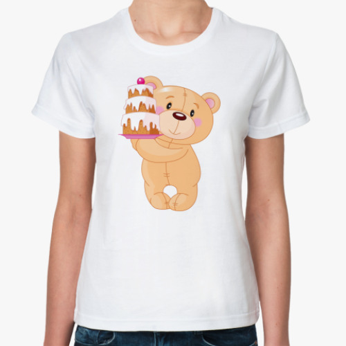 Классическая футболка Медвежонок с тортом