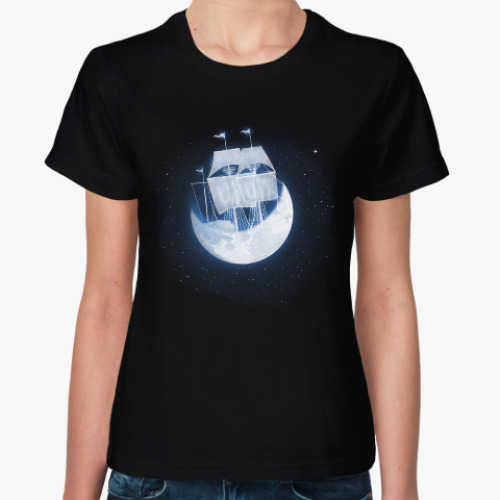 Женская футболка Лунный кораблик