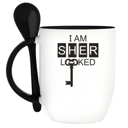 Кружка с ложкой I Am Sher Locked
