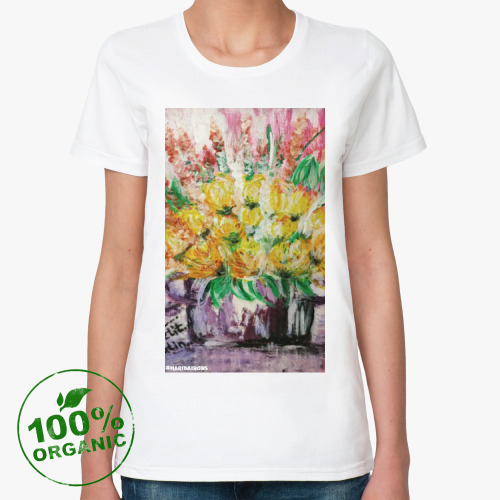 Женская футболка из органик-хлопка Цветы