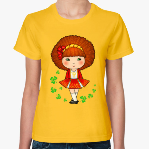 Женская футболка Irish dancing girl - red