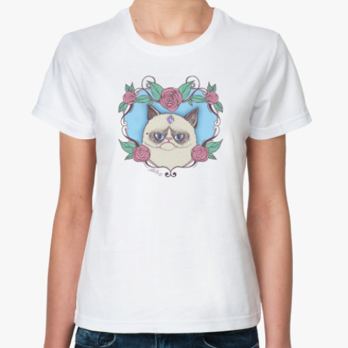 Классическая футболка Grumpy Cat Art
