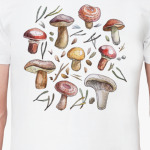 Принт с лесными грибами