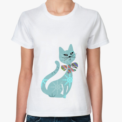 Классическая футболка Ретро кошка