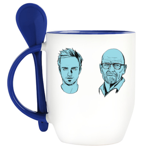 Кружка с ложкой Jesse and Walter
