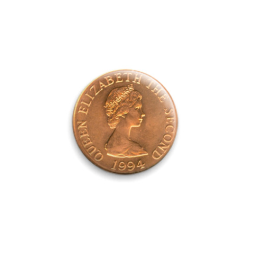 Значок 25мм Английская монетка, фунт