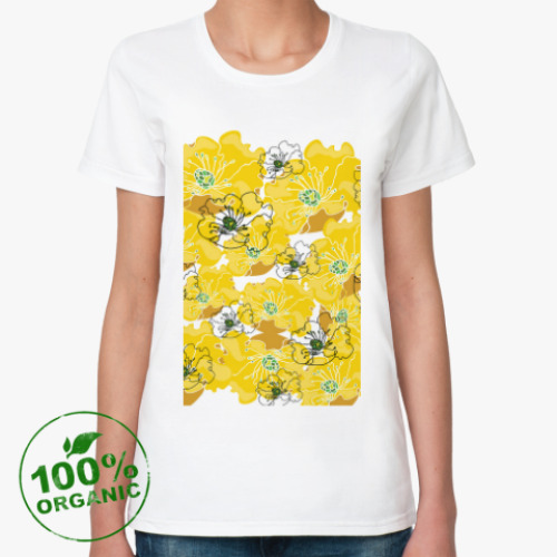 Женская футболка из органик-хлопка Марципановые цветы