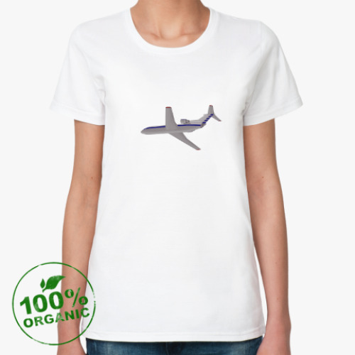 Женская футболка из органик-хлопка Самолет