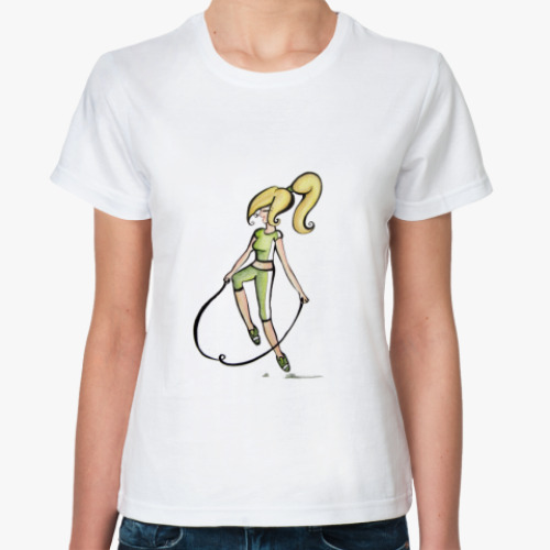 Классическая футболка Девочка со скакалкой