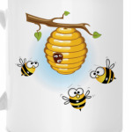 Пчелы, улей с медом