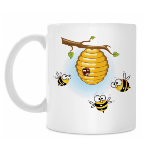 Кружка Пчелы, улей с медом