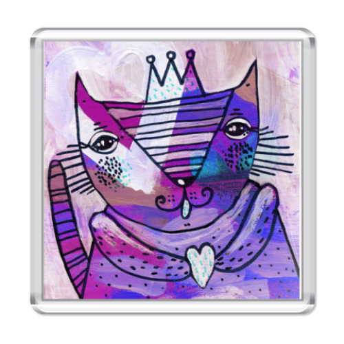 Магнит  Фиолетовая кошка