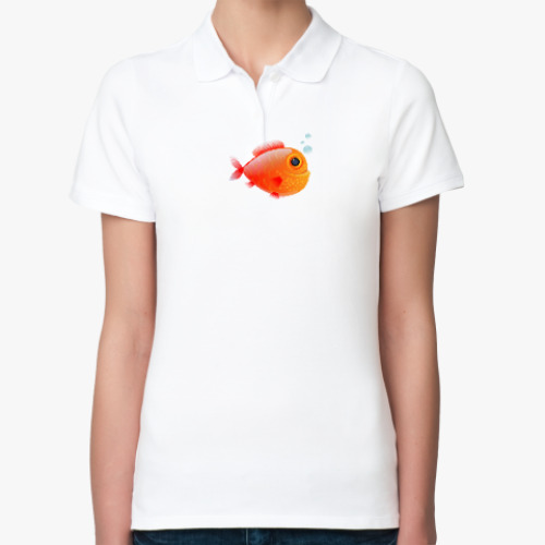 Женская рубашка поло Довольная рыба