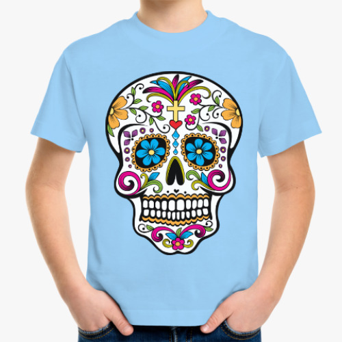 Детская футболка Мексиканский череп Calavera
