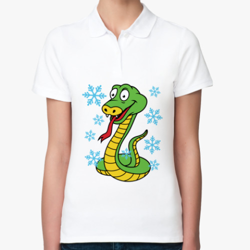 Женская рубашка поло Новогодняя змея
