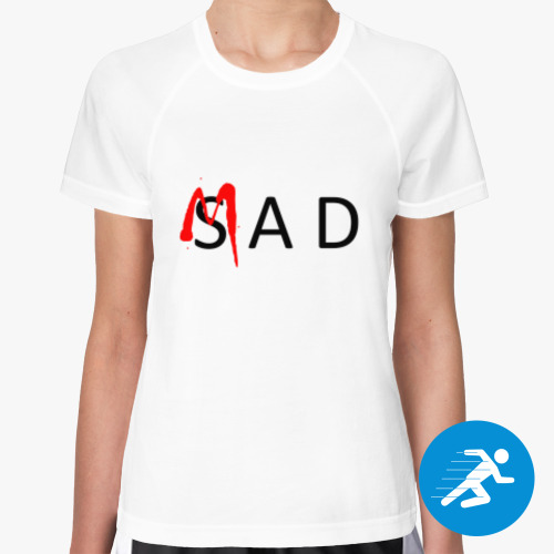 Женская спортивная футболка Sad / mad
