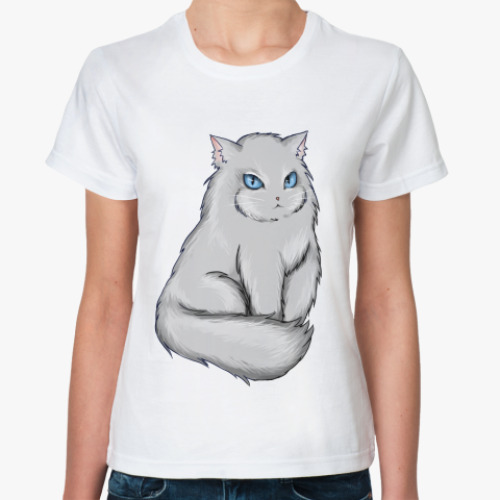 Классическая футболка  футболка с котом