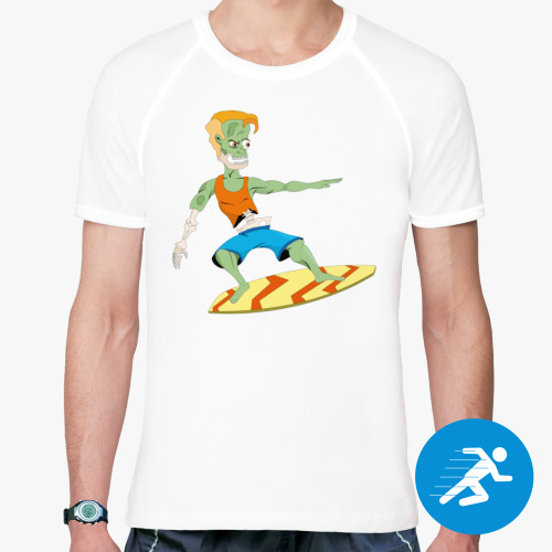 Спортивная футболка Зомби - серфер