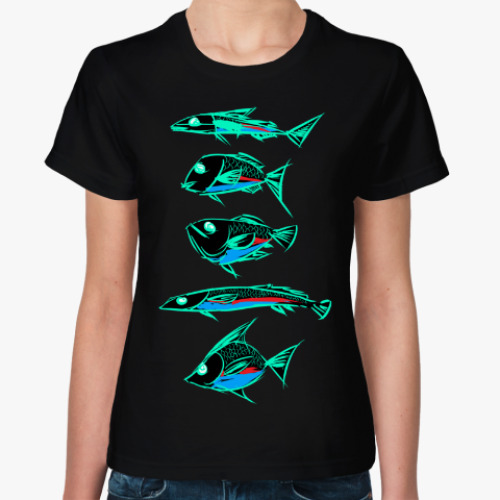 Женская футболка Абстрактные рыбы