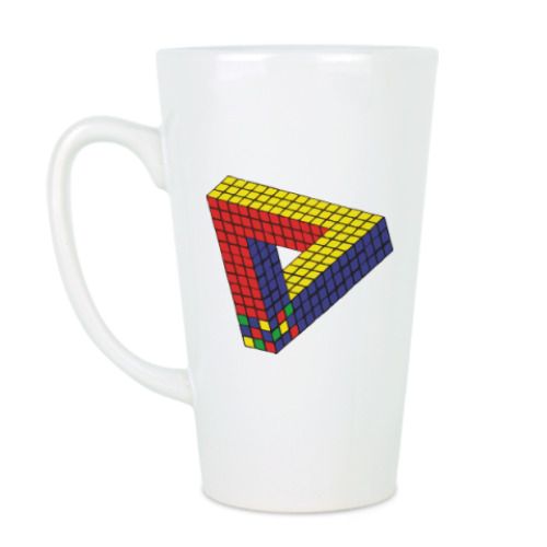 Чашка Латте Оптическая иллюзия «Кубик Рубика»