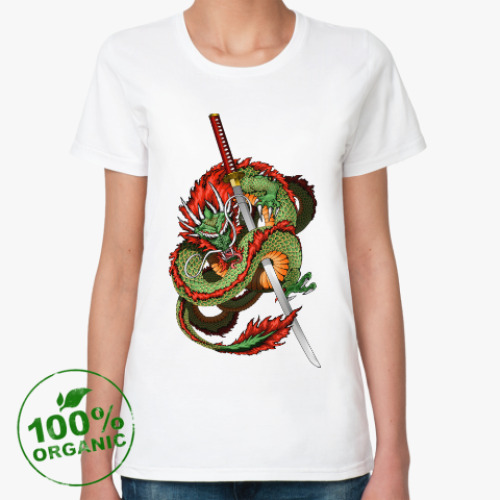 Женская футболка из органик-хлопка Дракон