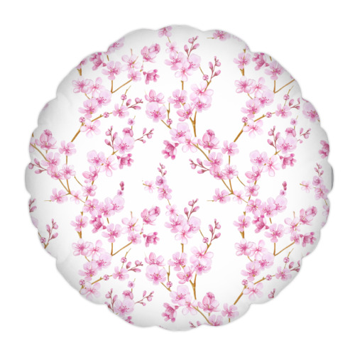 Подушка Весенняя сакура цветущая вишня маленькие цветы