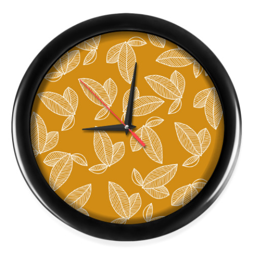 Настенные часы Графичные листья