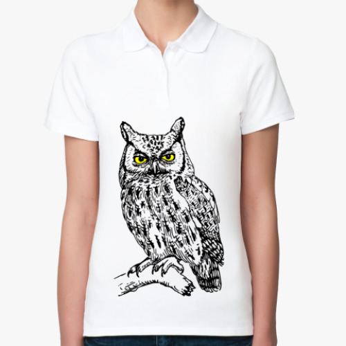 Женская рубашка поло (печать) OWL