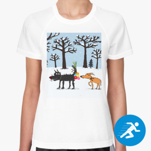 Женская спортивная футболка собаки, счастье и любовь