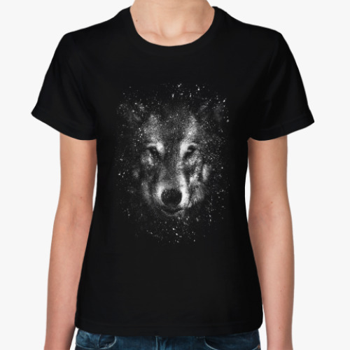 Женская футболка Звездный волк
