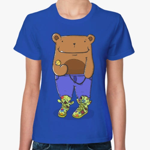 Женская футболка Прикольный Медведь