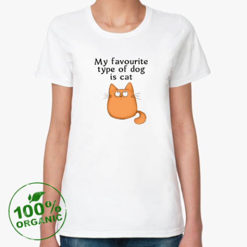 Женская футболка из органик-хлопка Обожатель кошек