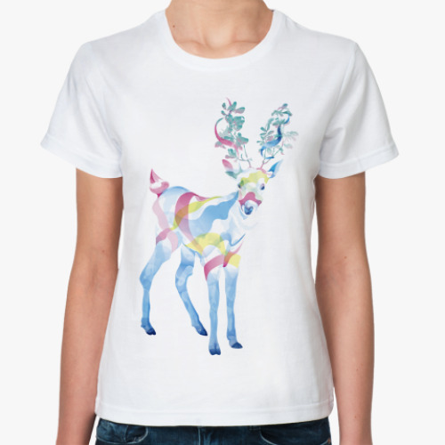 Классическая футболка Акварельный олень