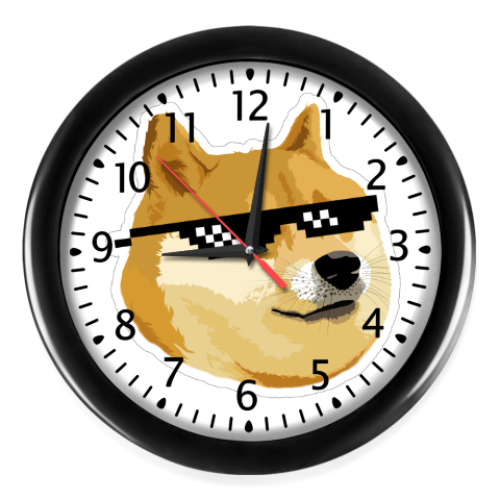 Настенные часы Doge meme, deal with it очки