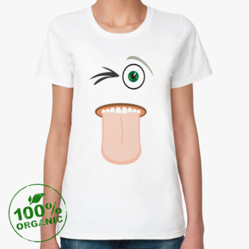 Женская футболка из органик-хлопка С языком !