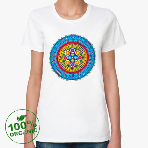 Женская футболка из органик-хлопка Яркий индийский узор