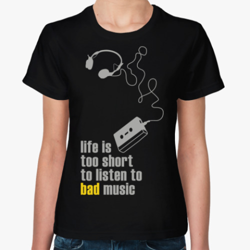 Женская футболка   Bad Music
