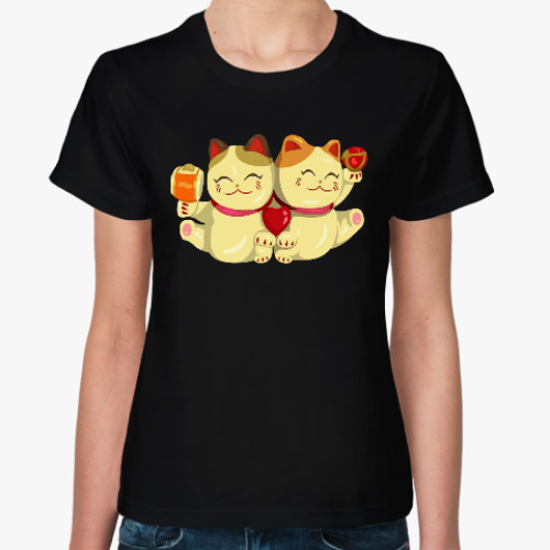 Женская футболка Манэки-Нэко (Кот Счастья)