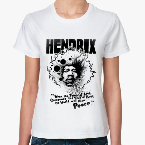 Классическая футболка Hendrix peace Жен