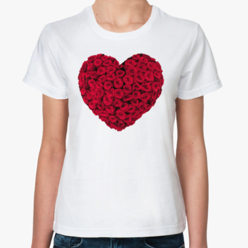 Классическая футболка Сердце из роз