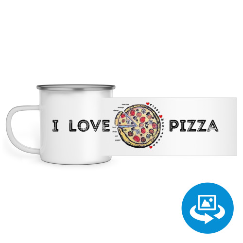 Эмалированная кружка (круговая запечатка) I love pizza