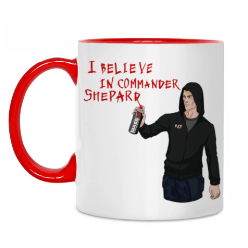 Кружка I believe in commander Shepard (renegade)