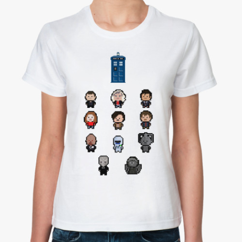 Классическая футболка Doctor Who pixel