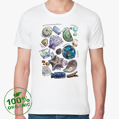 Футболка из органик-хлопка Руководство beachcombing на Сахалине