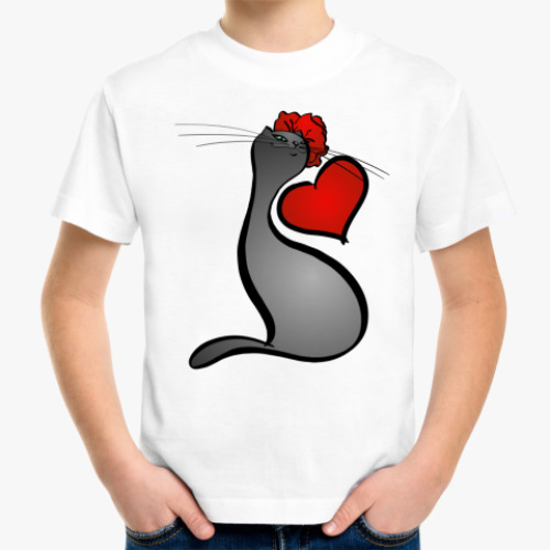 Детская футболка Сердечная Кошка