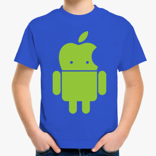Детская футболка Андроид голова-яблоко